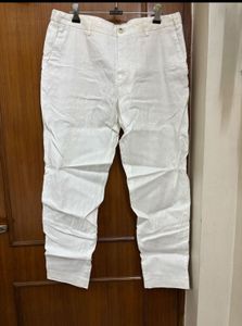 Zara Men's White Linen Pants