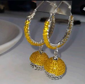 Sparkling Jhumka Hoop Earrings