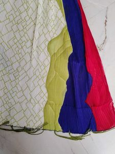Designer Pleated Dupatta with Tassels
