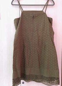 ONLY Strappy Olive Green Cold-Shoulder Dress