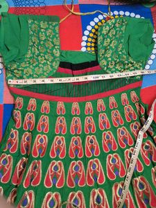Green Embroidered Lehenga Choli Set