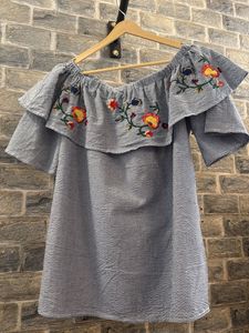 Embroidered Off-Shoulder Top