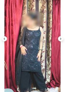 Elegant Black Sequined Kurta Palazzo Set