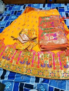 Mustard Yellow Banarasi Lehenga- Festive Royalty