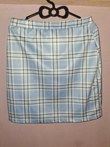 Cute Blue Plaid Mini Skirt