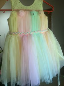 multi pastel colour dress