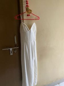 Elegant White Spaghetti Strap Dress