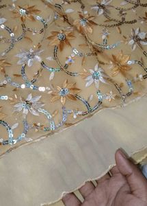 Elegant Yellow Sequence Saree with Blouse
