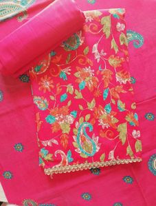 Pure Cotton Unstitched Suit For Women