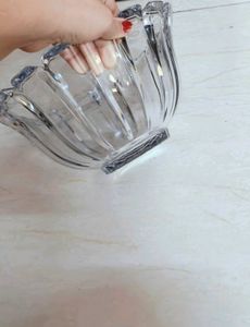 Crystal Glass Heavy Hostess Bowl