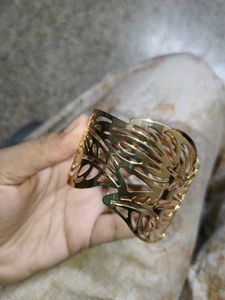 Ornate Gold Tone Cuff Bracelet