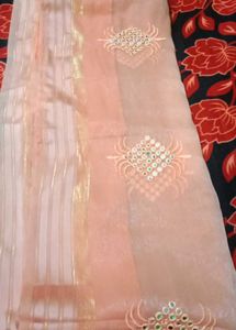 Elegant Pink Embroidered Saree