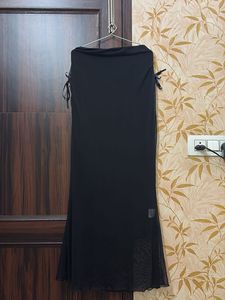 Elegant Black Mesh Ethnic Skirt