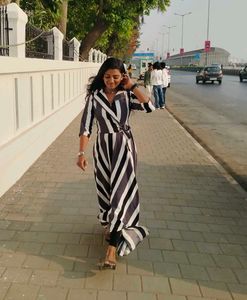 Stylish Striped Wrap Dress
