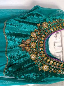 Green Embroidered Anarkali