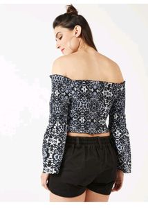 Crop Top Bell Sleeve