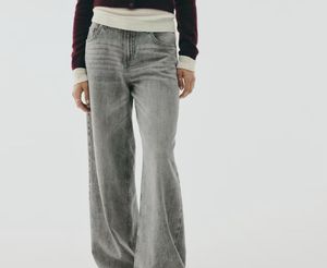Grey Wide Leg Jeans