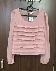 IMPORTED Chic Peach Tiered Long Sleeve Top