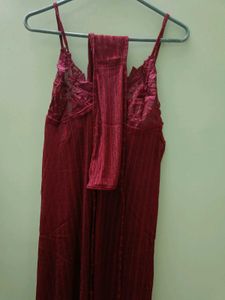 Sexy Transparent Maroon Nighty