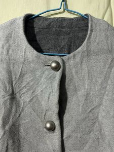 Gray button up jacket