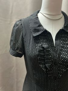 Chic Polka Dot Button-Up Blouse