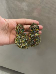 Unused Peacock Jhumka Earrings
