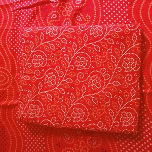 Designer Bandhani Print Dress Material