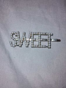 Pearl Embellished "SWEET" Hair Clip