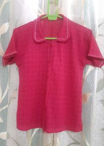 Vintage Red Knit Top for Summer.