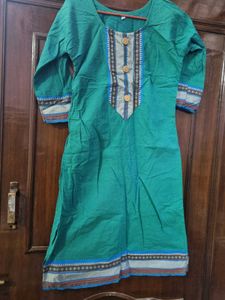 Teal Embroidered Kurta