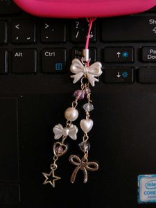 Aesthetic Pink Bow Phone Charm