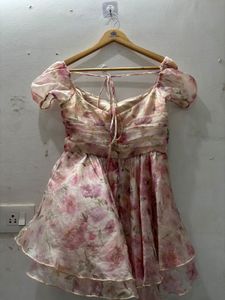 Chic Floral Puff Sleeve Mini Dress