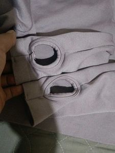Lavender Mauve Cropped Activewear Pullover Top wit
