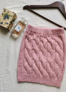 Twist Detail Cable Knit Pencil Skirt🇸‌🇦‌🇱‌🇪