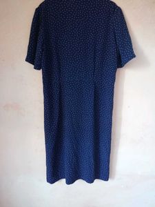 Navy Polka Dot Wrap Dress