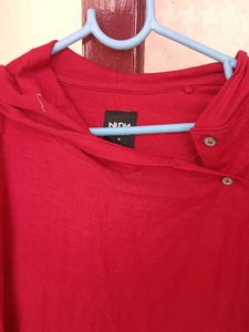 Red Asymmetrical t.shirt