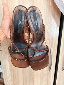 Zara beaded strappy heels