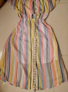 Colorful Striped Off-Shoulder Dress