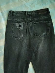 Zara Distressed Black Denim Jeans