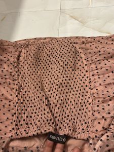 Chic Polka Dot Mesh Top