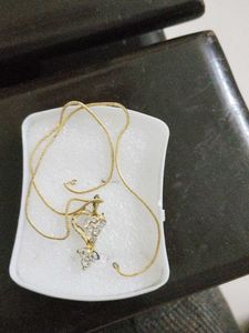 Gold Chain with Heart Pendant