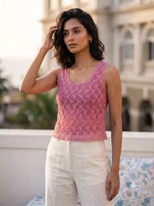 Chic Pink Lace Sleeveless Top