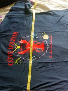 SHEIN "Cote D'Azur" Lobster Graphic T-Shirt