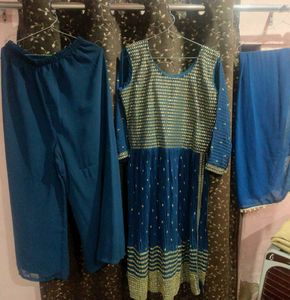 Elegant Teal Kurta Set with Dupatta