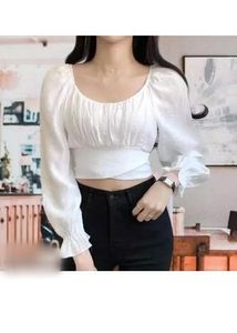 White Cropped Top for girl-women