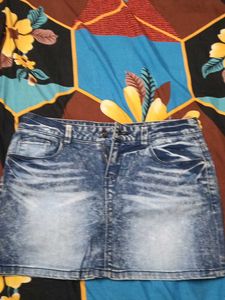 Blue Denim Mini Skirt