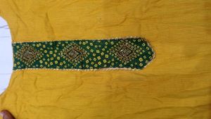 Yellow Kurta Set with Green Pants