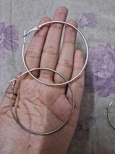 Large Silver Baddie Hoop Earrings