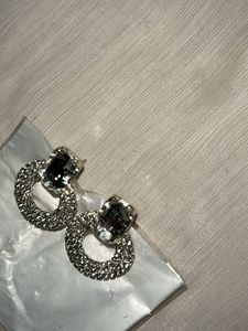 Sparkling Hoop Earrings with Gemstones