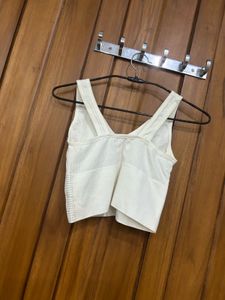 Ribbed V-Neck Crop Tank Top